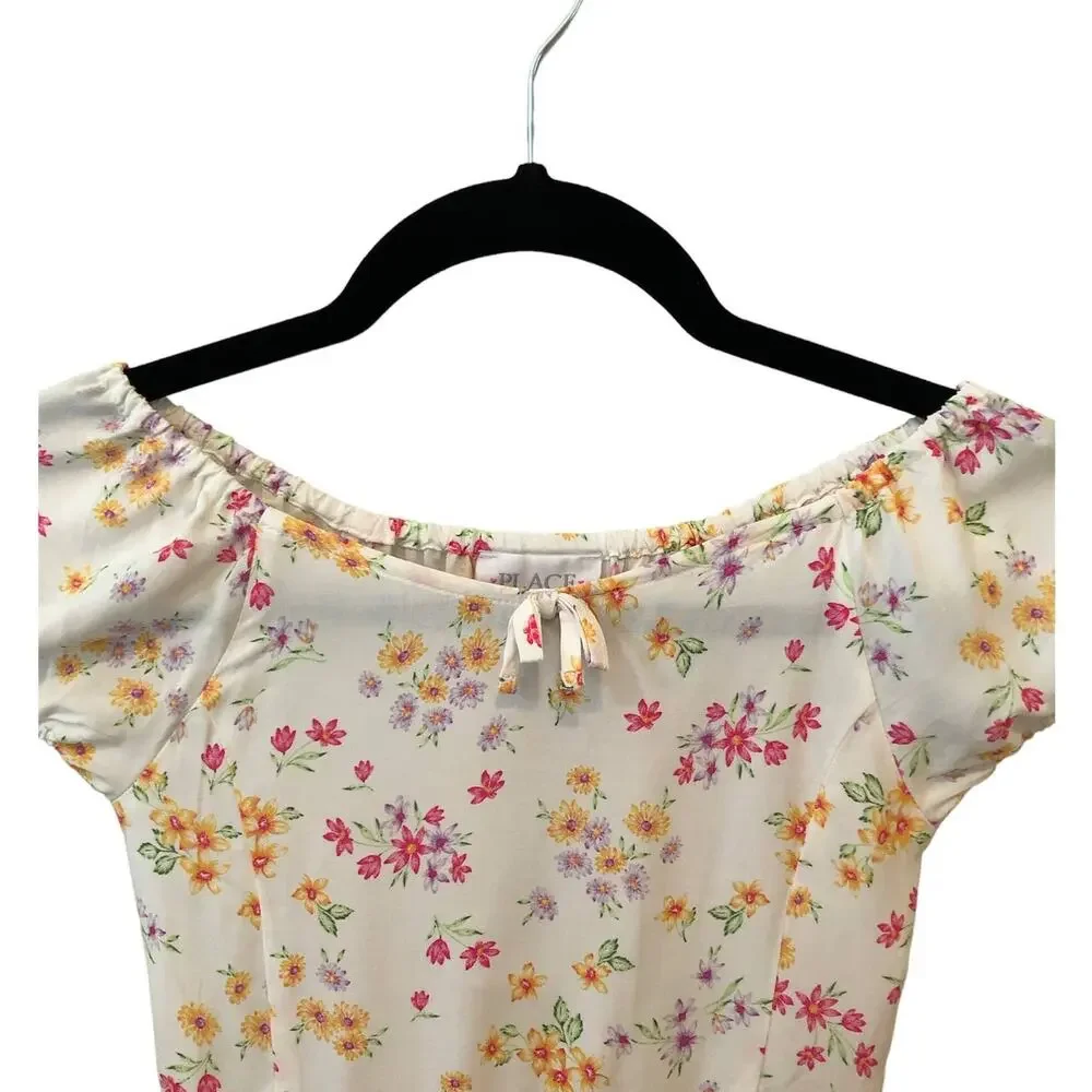 The Children’s Place Dress  White All over Floral Size M 6X/ 7- NEW
